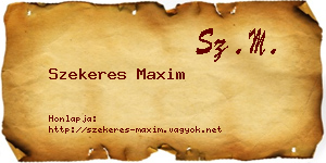 Szekeres Maxim névjegykártya